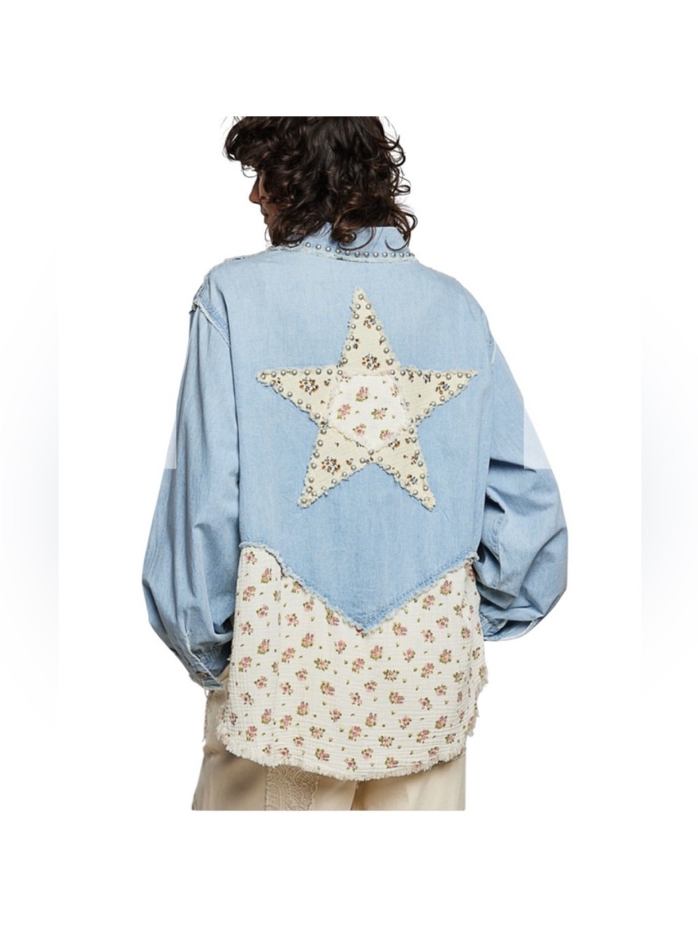 POL Star Denim Patchwork Shacket - Picture 3 of 3